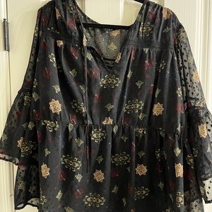 Plus Lucky Brand Boho Blouse